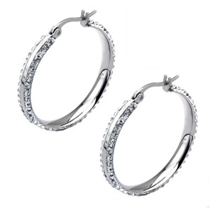 Steel Hoop with Crystal Edge - SSE156
